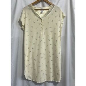 Aria Vintage Style Floral Nightgown Ditsy Floral Women Size Medium Cotton Blend